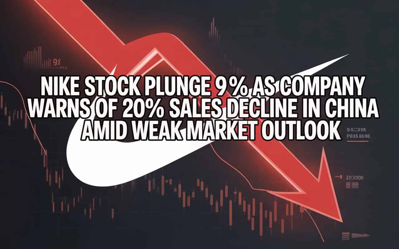 Nike Stock Plunge 9% as Company Warns of 20% Sales Decline in China Amid Weak Market Outlook