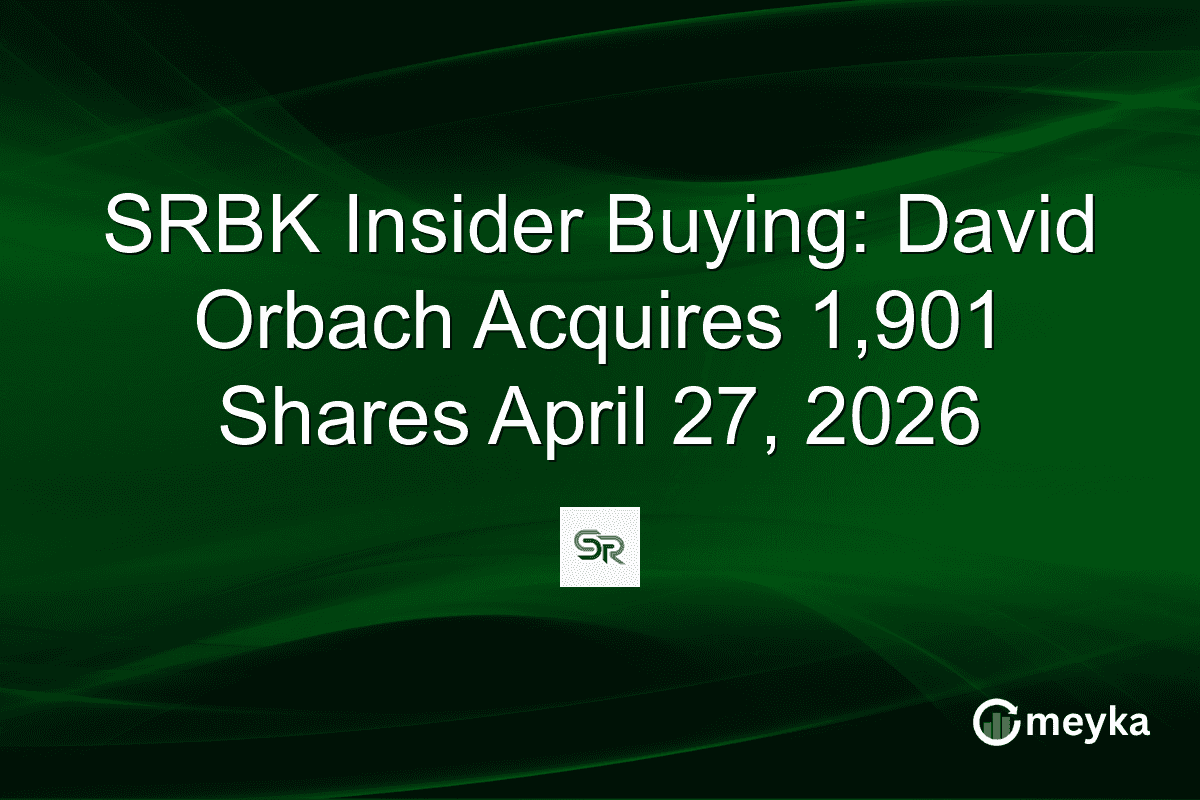 SRBK Insider Buying: David Orbach Acquires 1,901 Shares April 27, 2026