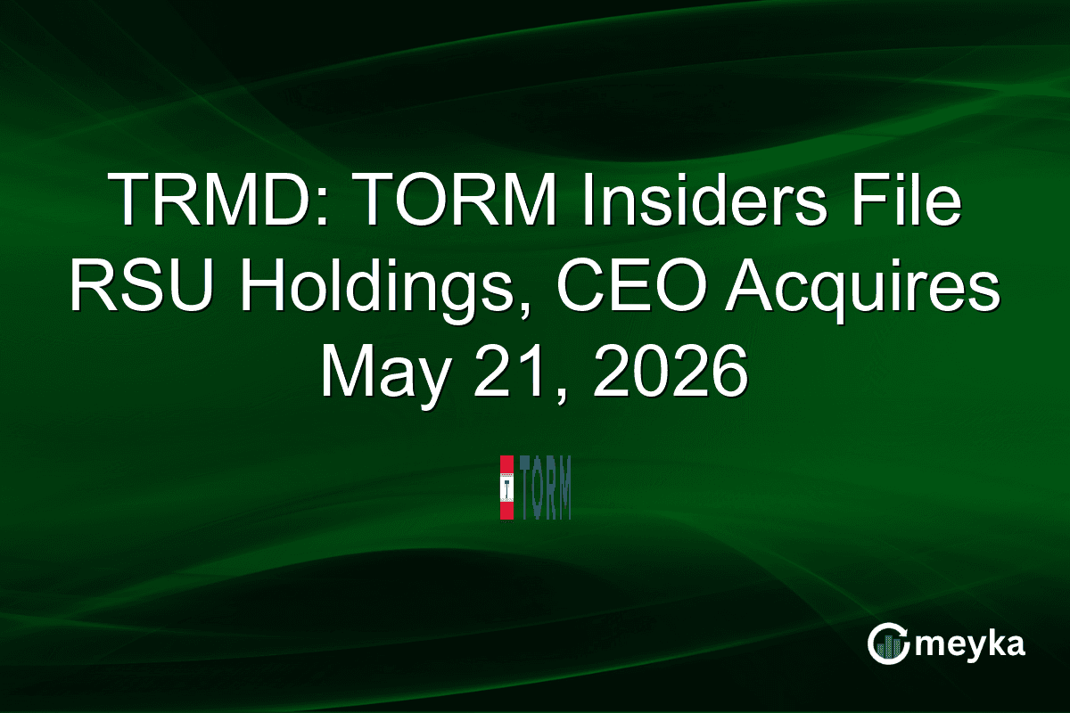 TRMD: TORM Insiders File RSU Holdings, CEO Acquires May 21, 2026