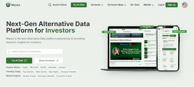 Meyka: Best AI stock research tool