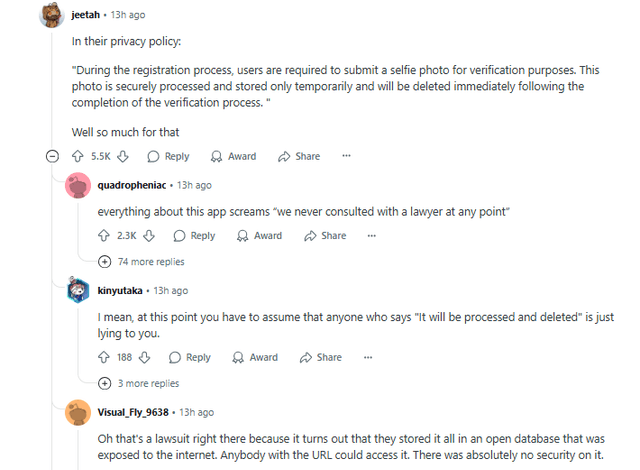 User's Response on Tea App Data Breach
