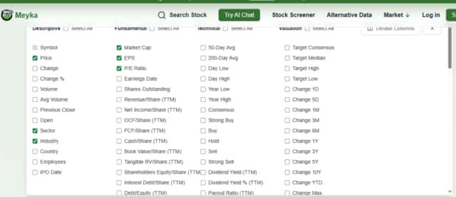 free stock screener