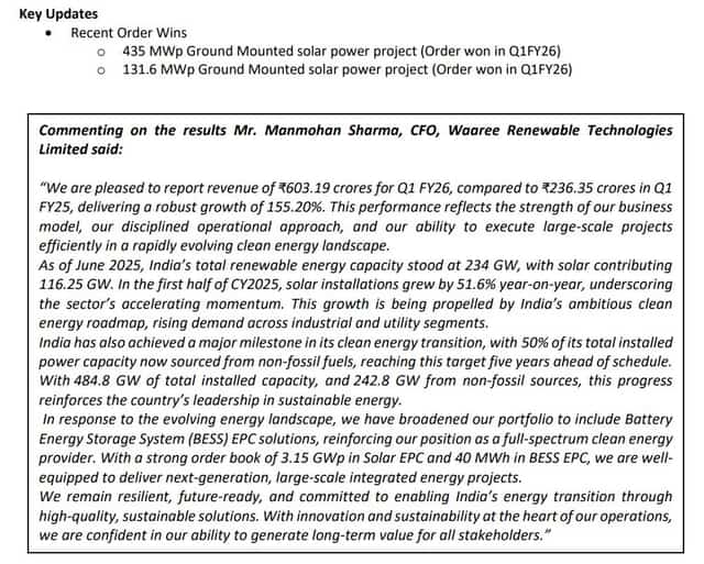 WRTL CFO statement on latest reports