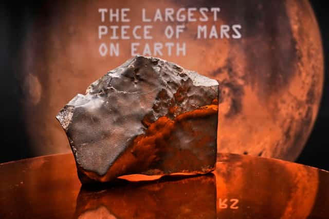Rare Martian meteorite NWA 14250 displayed at Sotheby’s auction in New York