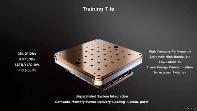 Tesla aims to power Dojo with custom machine learning chips.