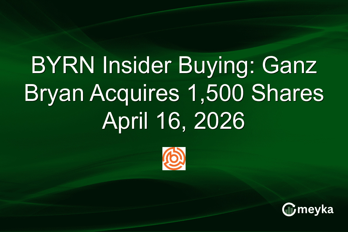 BYRN Insider Buying: Ganz Bryan Acquires 1,500 Shares April 16, 2026