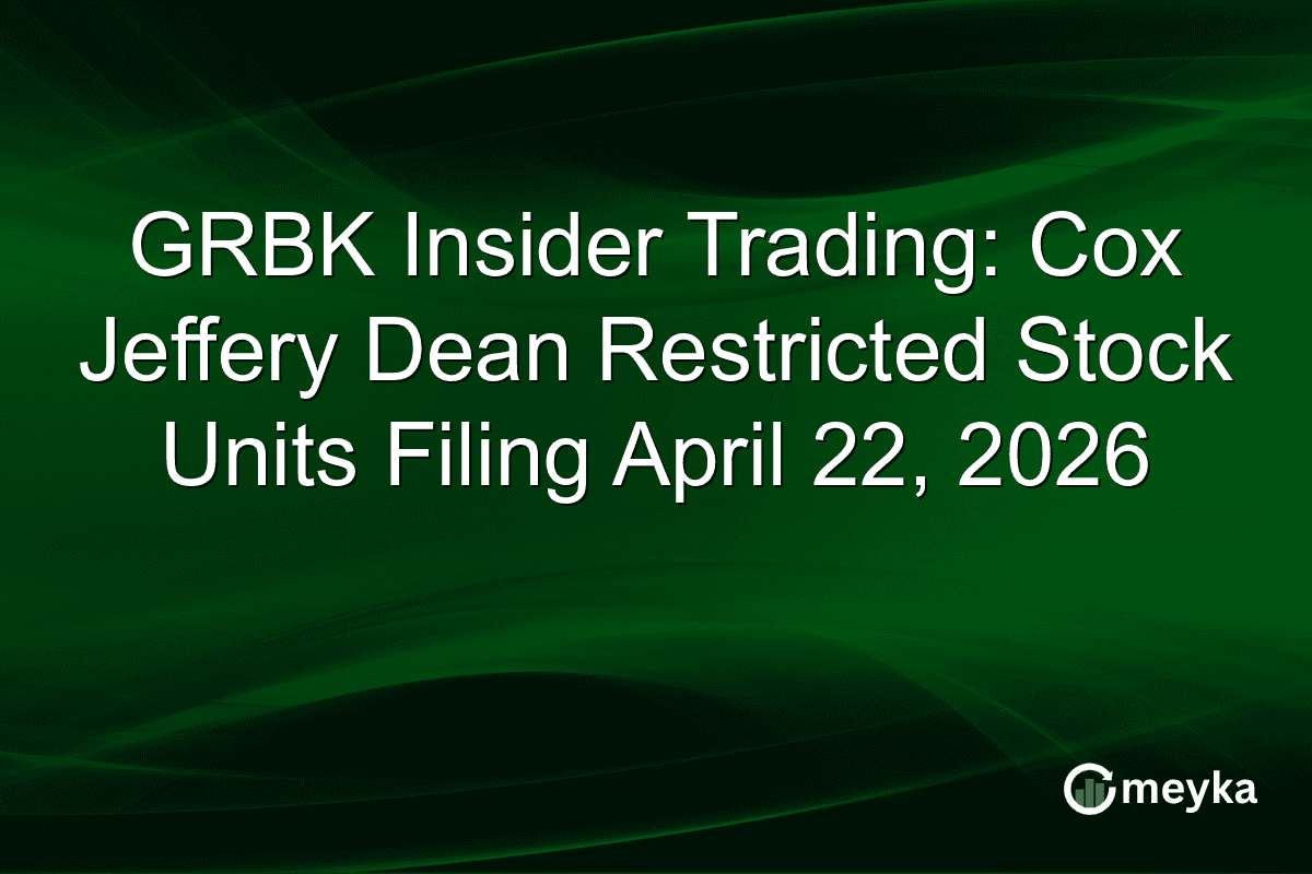 GRBK Insider Trading: Cox Jeffery Dean Restricted Stock Units Filing April 22, 2026