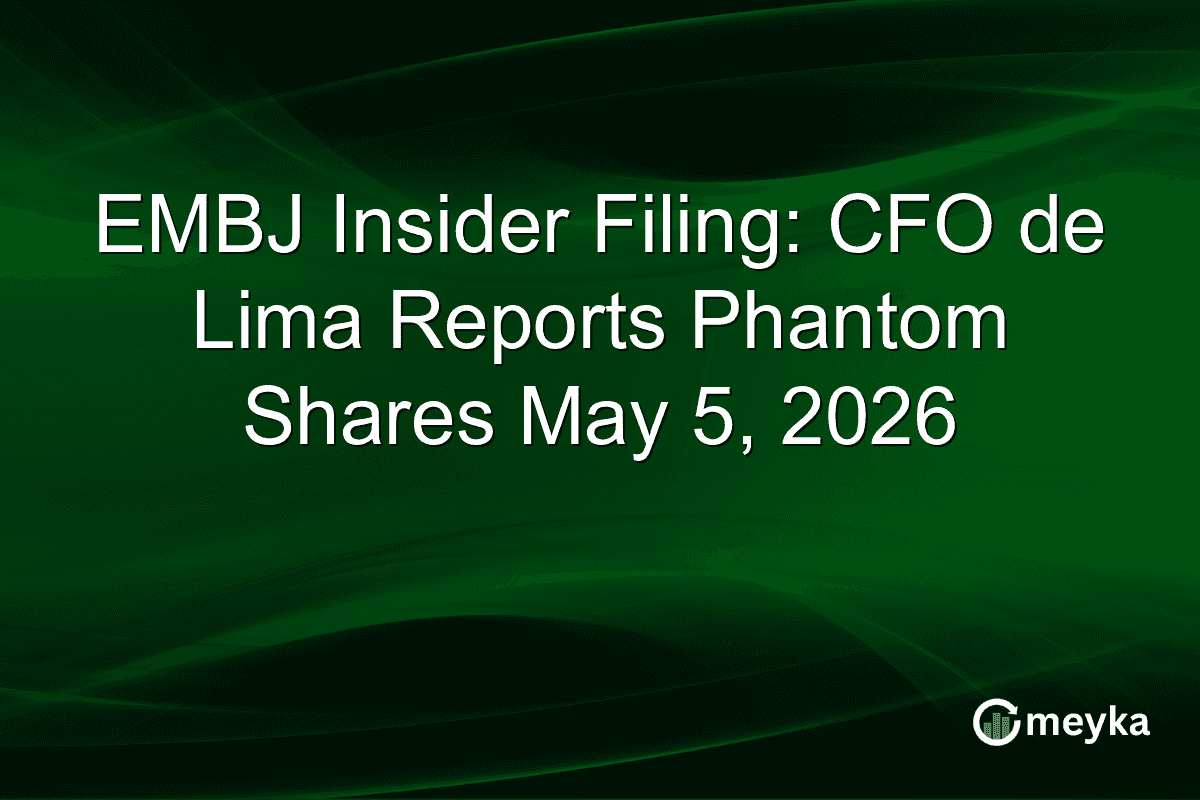 EMBJ Insider Filing: CFO de Lima Reports Phantom Shares May 5, 2026