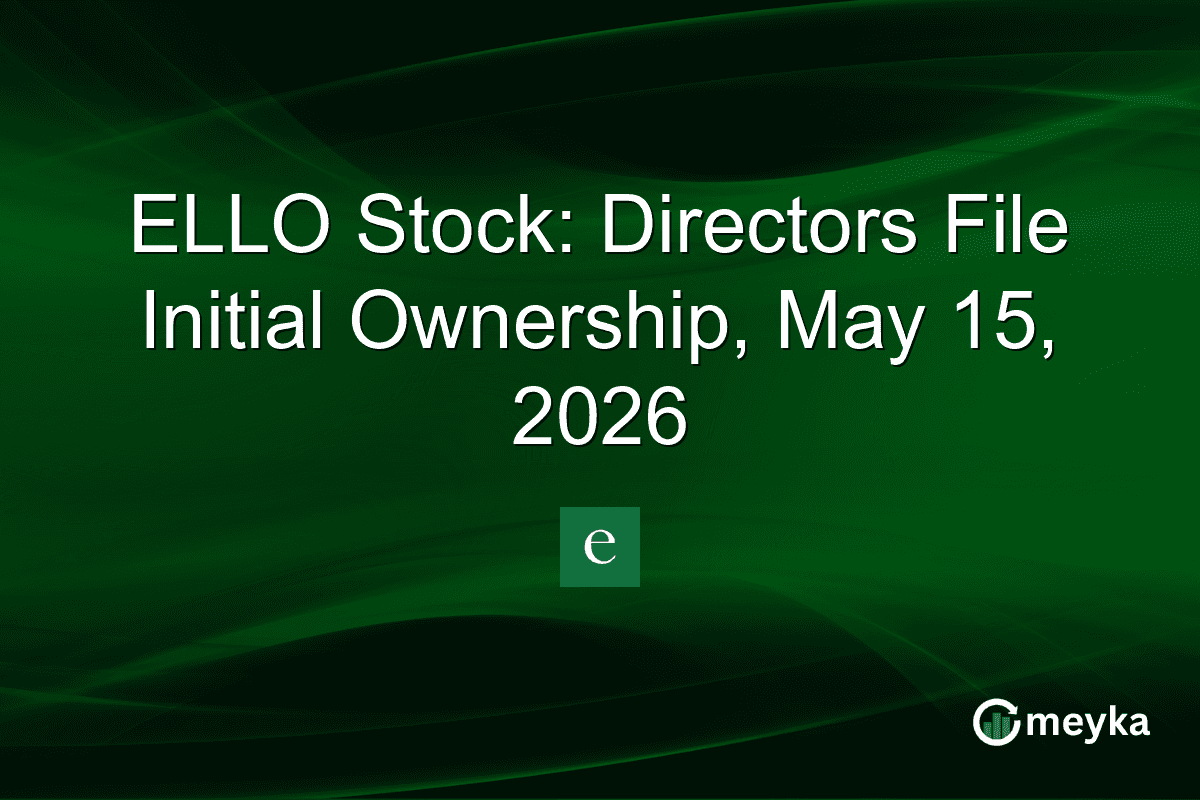 ELLO Stock: Directors File Initial Ownership, May 15, 2026