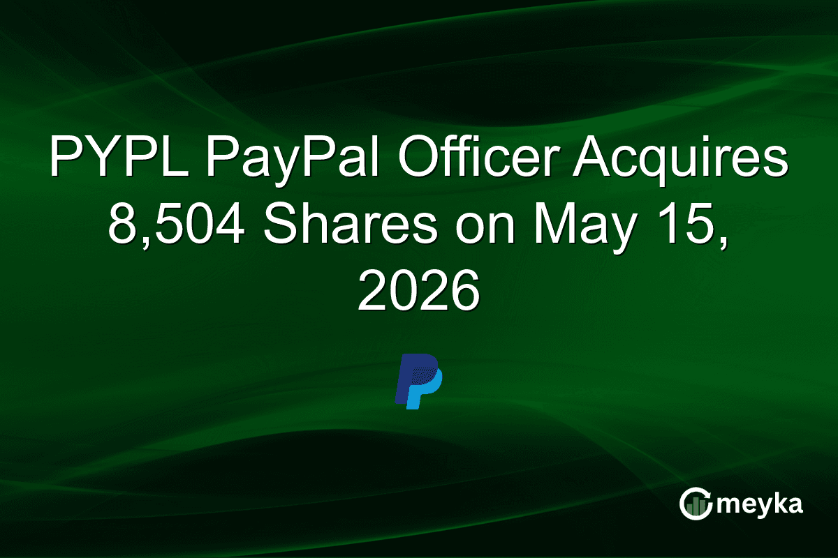PYPL PayPal Officer Acquires 8,504 Shares on May 15, 2026