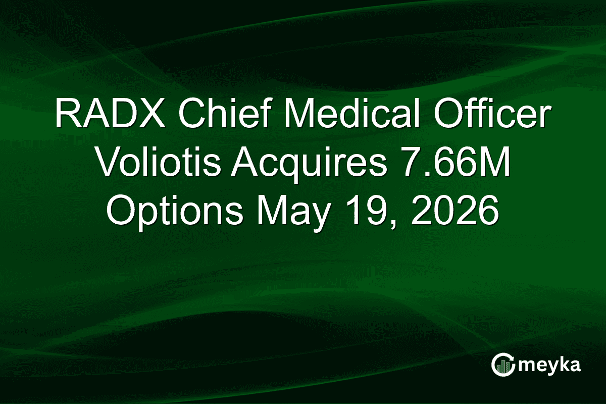 RADX Chief Medical Officer Voliotis Acquires 7.66M Options May 19, 2026
